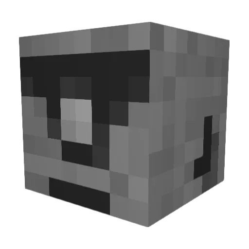 SuperMoai Minecraft avatar head, 3D render