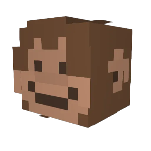 SuperMonkeyV27 Minecraft avatar head, 3D render