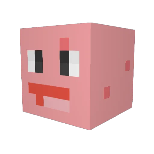 SuperMushroom Minecraft avatar head, 3D render