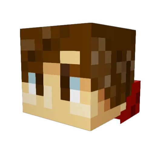 SuperNubs Minecraft avatar head, 3D render