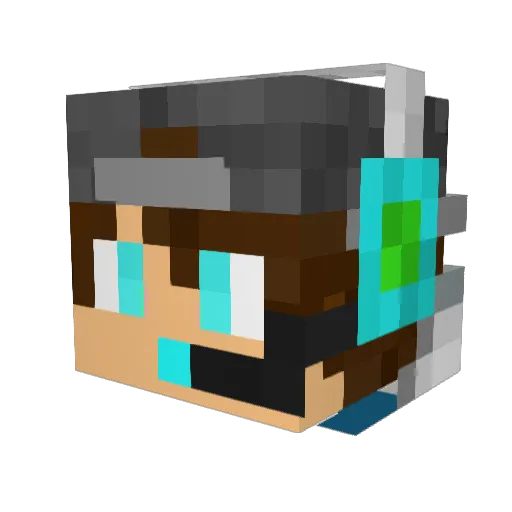 SuperPipes02 Minecraft avatar head, 3D render