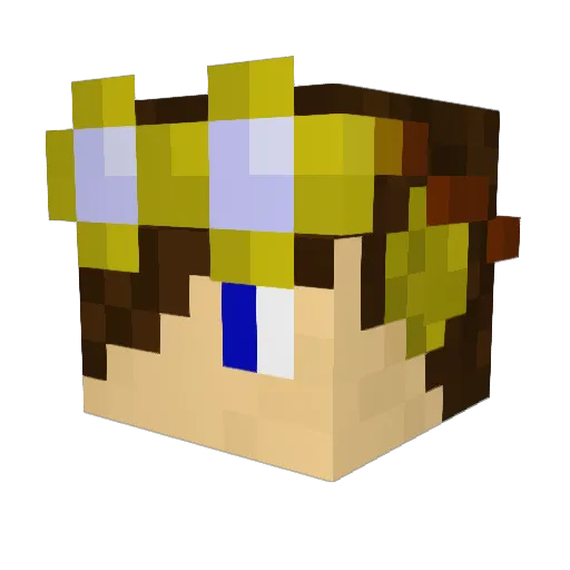 SuperPompsHD Minecraft avatar head, 3D render