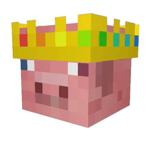 SuperRainblock Minecraft avatar head, 3D render
