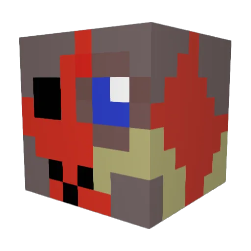 SuperRobotCrab Minecraft avatar head, 3D render