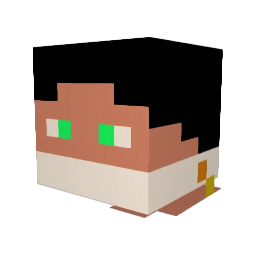 SuperRuku Minecraft avatar head, 3D render