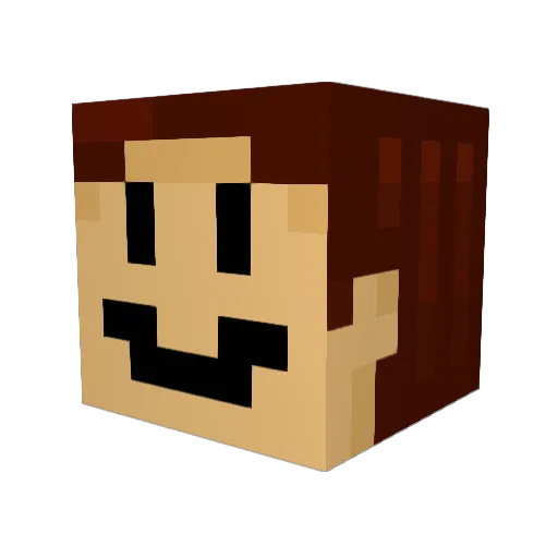 SuperS58 Minecraft avatar head, 3D render