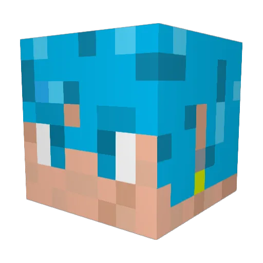 SuperSaiyanAsian Minecraft avatar head, 3D render