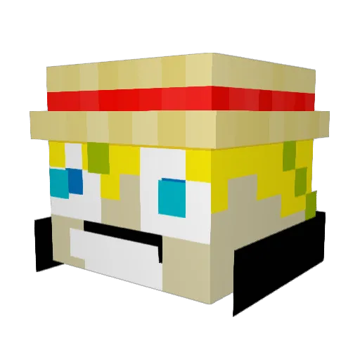 SuperSaiyanLuffy Minecraft avatar head, 3D render
