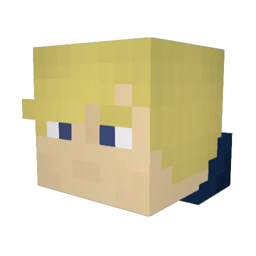 SuperSaiyanMasu Minecraft avatar head, 3D render