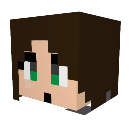 SuperSerene Minecraft avatar head, 3D render