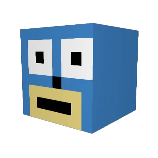 SuperShikoTime Minecraft avatar head, 3D render