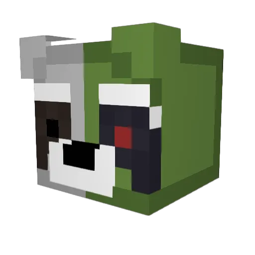SuperSillyAcorn Minecraft avatar head, 3D render