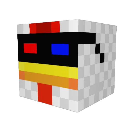 SuperSkotte Minecraft avatar head, 3D render