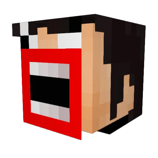 SuperStricki Minecraft avatar head, 3D render