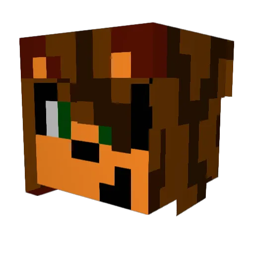 SuperSusu Minecraft avatar head, 3D render