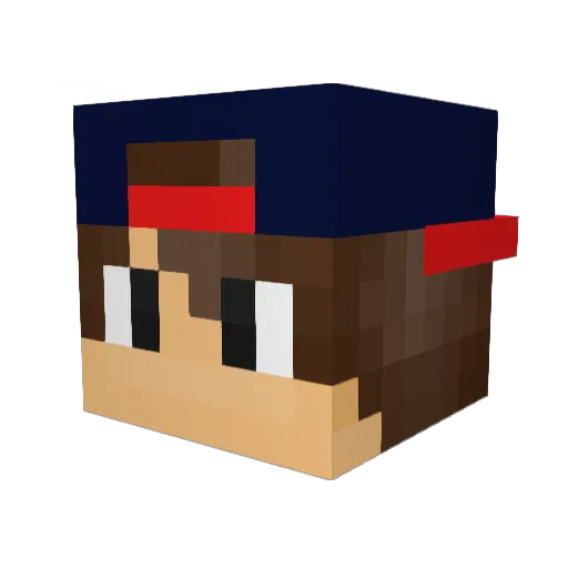 SuperTous Minecraft avatar head, 3D render