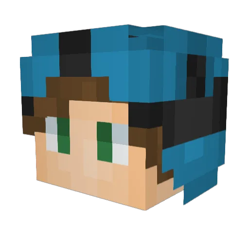 SuperUltraPie Minecraft avatar head, 3D render