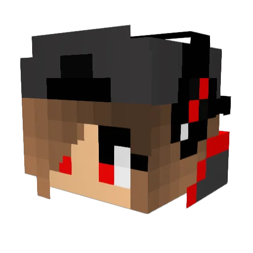 SuperW0lf Minecraft avatar head, 3D render