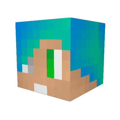 Super_Lotor Minecraft avatar head, 3D render