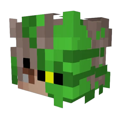 Super_Reptile Minecraft avatar head, 3D render