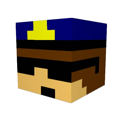 Super_S001 Minecraft avatar head, 3D render