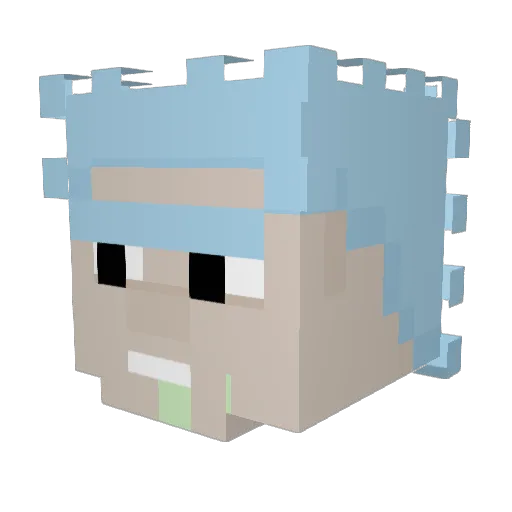 Superaides Minecraft avatar head, 3D render