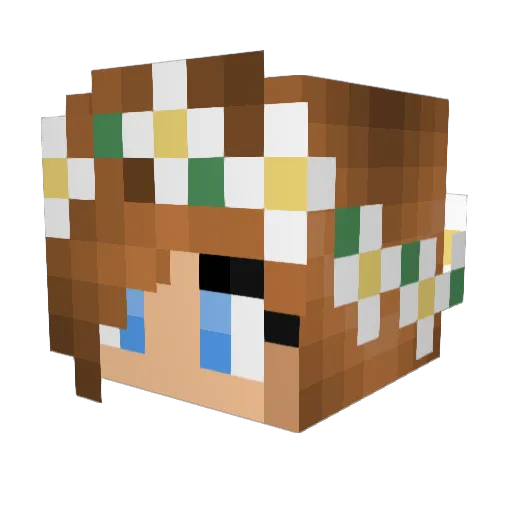 SuperbballGirl Minecraft avatar head, 3D render