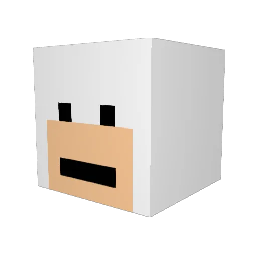Superbeck Minecraft avatar head, 3D render