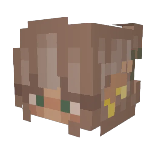 Superbuds2 Minecraft avatar head, 3D render