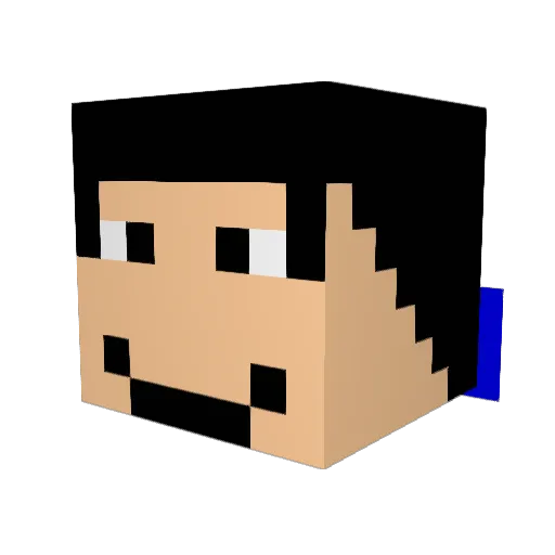 Superchance Minecraft avatar head, 3D render