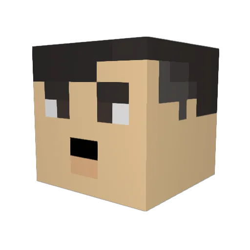 Superchew Minecraft avatar head, 3D render