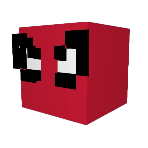 Superching Minecraft avatar head, 3D render