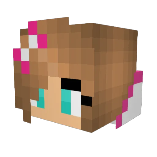 Supercuteunicorn Minecraft avatar head, 3D render