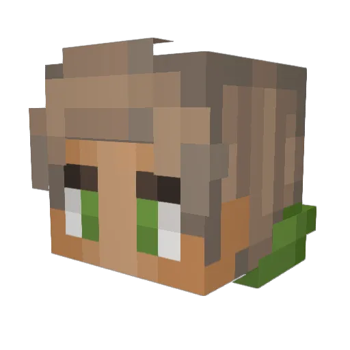 Superdofree Minecraft avatar head, 3D render