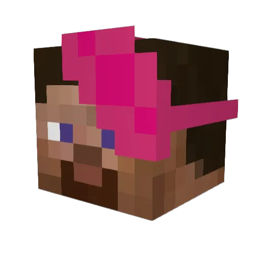 Superfeline Minecraft avatar head, 3D render