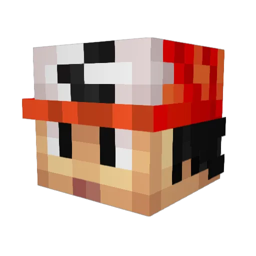 Superfreshman Minecraft avatar head, 3D render