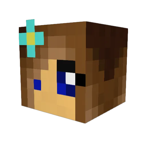 Superlegless Minecraft avatar head, 3D render
