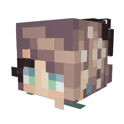 Supermadcat Minecraft avatar head, 3D render