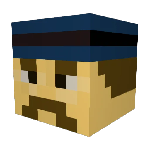 SupermanVir02 Minecraft avatar head, 3D render