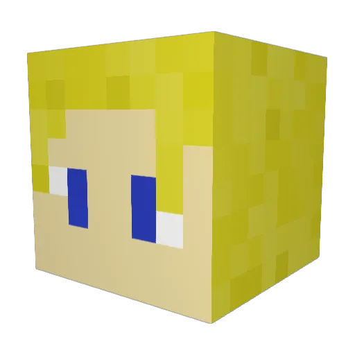 Supermario_8 Minecraft avatar head, 3D render