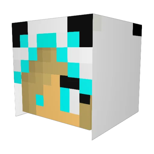 Supermerz Minecraft avatar head, 3D render