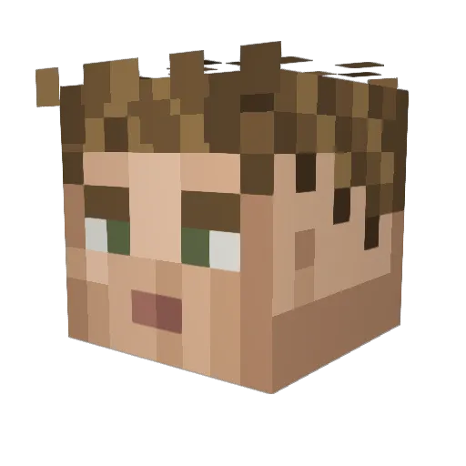 Supernatural Minecraft avatar head, 3D render
