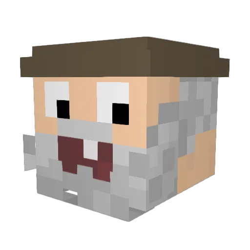 Superpapst Minecraft avatar head, 3D render