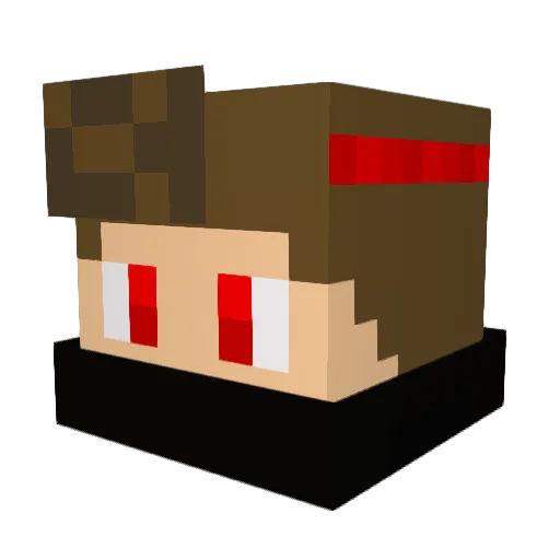 Superpimpf Minecraft avatar head, 3D render