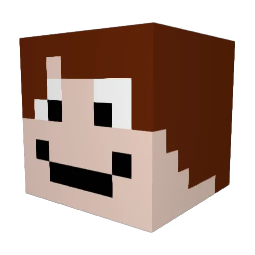 Superpolito Minecraft avatar head, 3D render