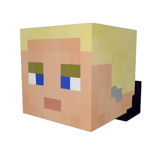 SuperproMineL Minecraft avatar head, 3D render