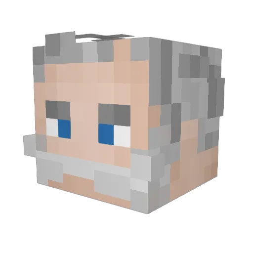 Superrooo Minecraft avatar head, 3D render