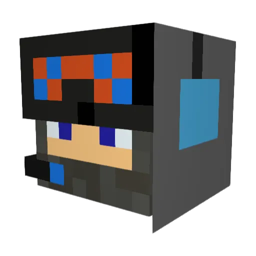 Superslime7 Minecraft avatar head, 3D render