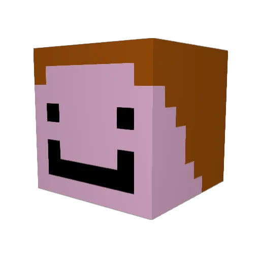 SupertagHACKS Minecraft avatar head, 3D render
