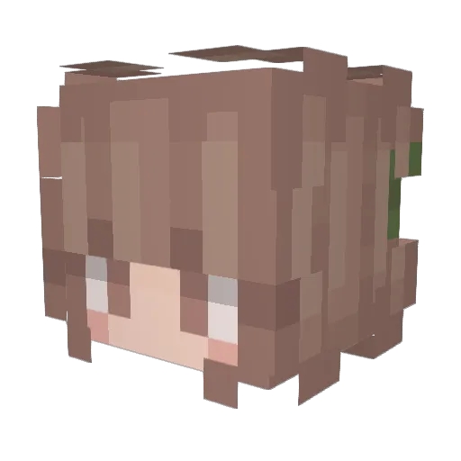 Superuwuloge Minecraft avatar head, 3D render